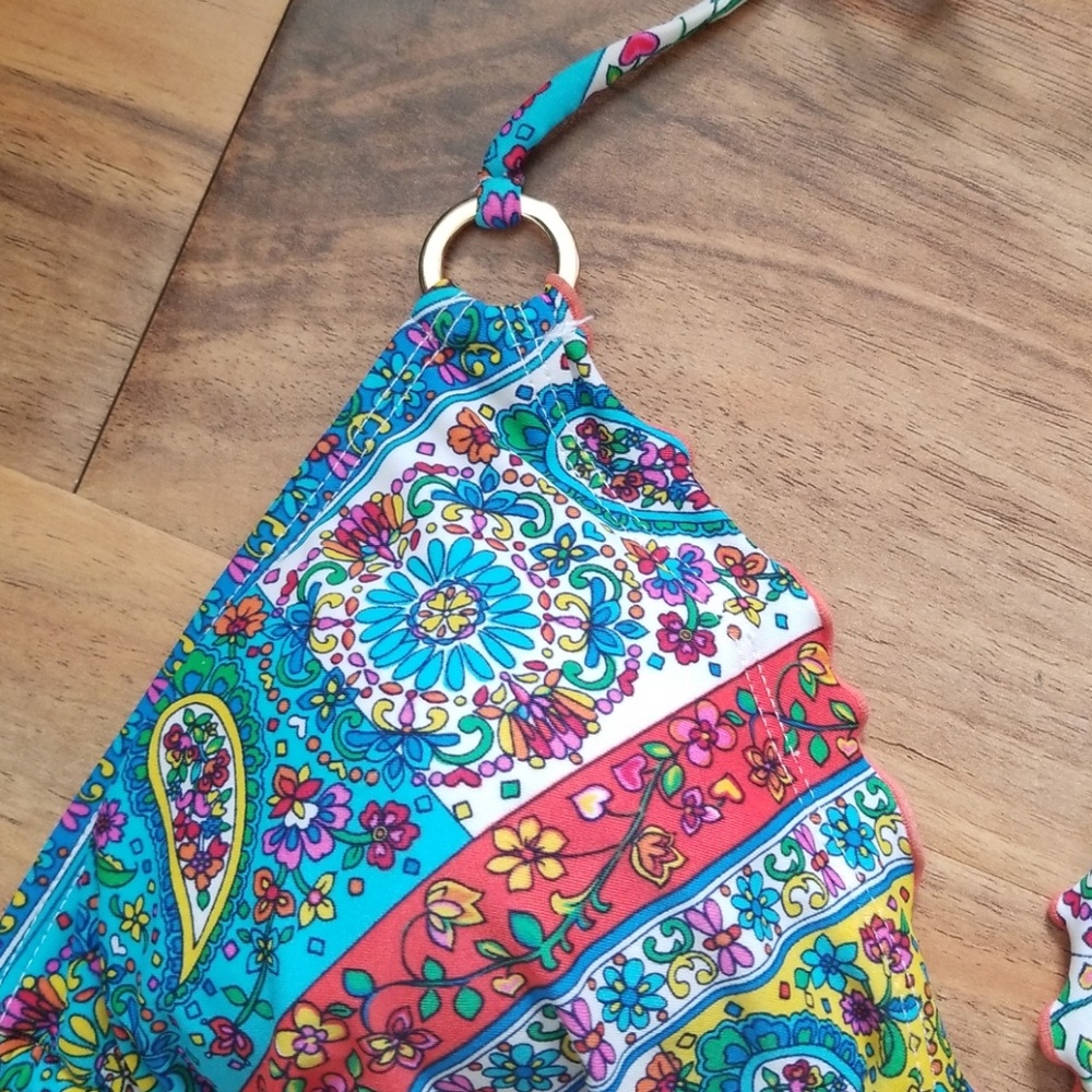 Xhilaration Rainbow Paisley Patchwork Bikini - Picture 2 of 8